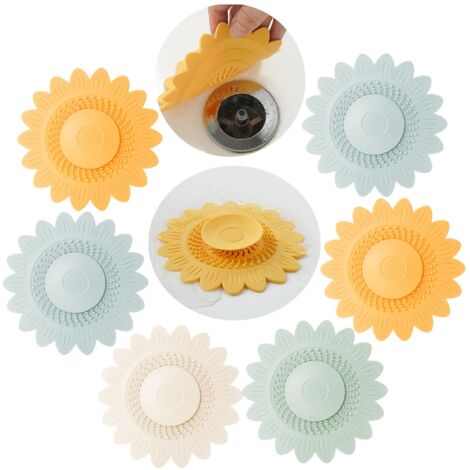Pack Silicone Drain Plugs, Universal Bathtub Stopper for Bathtub Floor Protection Filter for Laundry Room Kitchen and Bathroom, Silicone Sink Plug (4 Colors) (1/5)