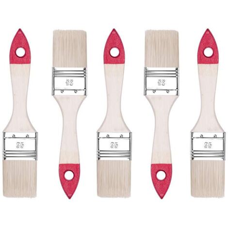 5-Piece Flat Paint Brush Set, Width 1.5 inch-5 Pieces, Wooden Handle Paint Brush Set, 5PCS Paint Brush, 30 Series, A0200-300515