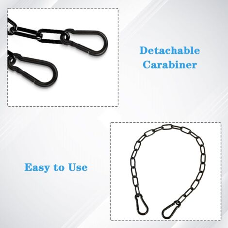 Anti-theft chain for gate, 1 m chain, black metal chain with 2 ...