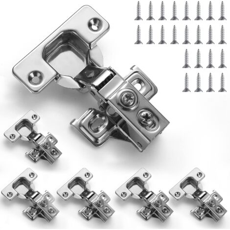 Cabinet Hinges, 6 Pack Stainless Steel Overlay Soft Close Hinges for Kitchen Cabinet Door Hinge with Mounting Screws (1/5)