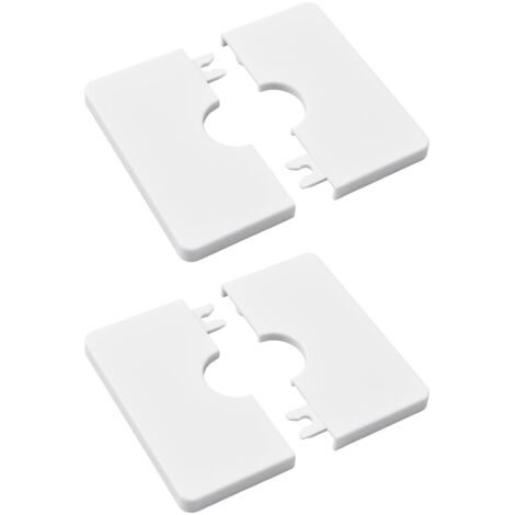 Pack Square Self-Adhesive ABS Plastic Pipe Covers for 22mm Diameter Shower Pipe (White)