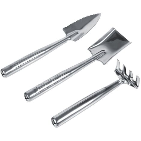 3Pcs Set Mini Gardening Plant Pot Tools Small Shovel Rake Gardening Work Kids Toy Gifts for Succulents Cactus Miniature Houseplants(Stainless Steel) (1/5)