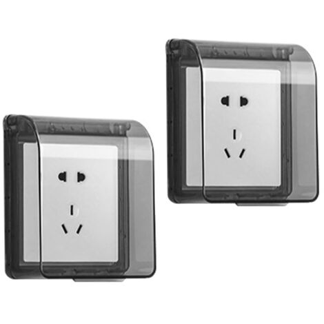 Wall Switch Cover, 2Pcs Type 86 Waterproof Socket Cover Self-adhesive Wall Electrical Outlet Protection Waterproof Switch Cover for Bathroom and Kitchen Socket
