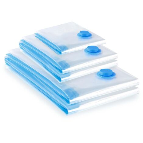 Vacuum Bag for Clothes, Pack of 5 (2L 80x60 + 2M 70x50 + 1S 60x40) Reusable Vacuum Storage Bag, Vacuum Storage Cover for Quilts, Clothes (1/5)