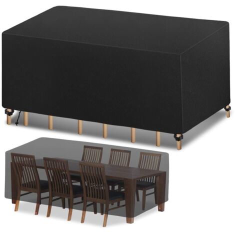 Protective Cover Garden Furniture Cover, 420D Furniture Cover Protection, Outdoor Table Cover Waterproof Protective Cover Oxford Fabric Waterproof, Windproof, Anti-UV (270x180x89cm) (1/5)