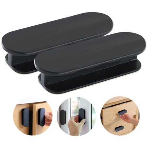 Set of 2 balcony door handles, door handles, door handles, cupboard handles, door handle, balcony door, plastic exterior, glass furniture handle, black (1/5)