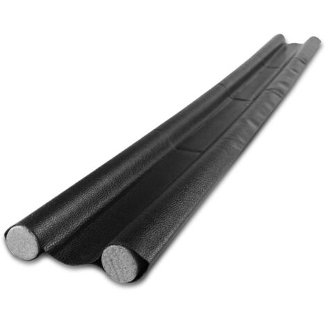 piece Double Insulated Door Draught Excluder 96 cm, Washable and Durable Anti-Cold Door Bottom Insulation Anti-Noise Insect, Black Door Draught Excluder Inserted Foam Stick Cuttable Gray