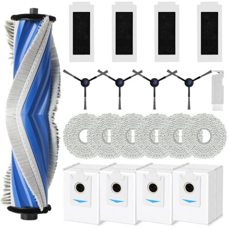 Replacement Accessories for Ecovacs Deebot T30S Pro/ T30S, Parts with 1 Main Brush, 4 HEPA Filters, 6 Mop Cloths, 4 Dust Bags, 4 Side Brushes (1/5)