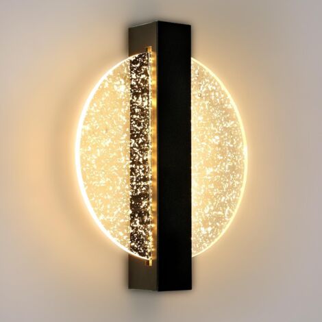12W LED Wall Light, Modern Aluminum Indoor Wall Lamp, Round Acrylic Indoor Wall Sconce for Living Room, Bedroom, Staircase, Hallway, Bianco Caldo 3000K