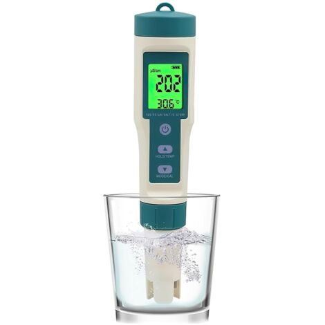 in 1 Electronic PH Meter for Swimming Pools, PH/TDS/SALT/SG/ORP/EC/TEMP/H2 Tester, Water Quality Tester for Swimming Pool, Spa, Aquarium, Drinking Water, Hydroponics