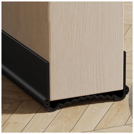 100cm Insulated Door Bottom, Anti-Cold Door Draught Excluder, Anti-Noise Door Seal, Thermal Soundproof Sealing Strip Protects Against Drafts and Insects (Black, Width 5.5-8 cm) (1/5)