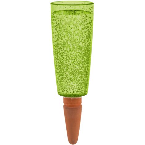 1 x Green - 150ml Capacity - Small Irrigation Ball with Clay Base - Water Dispenser for Plants and Flowers - Terracotta Stem (1/5)