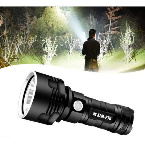 30000-100000 Lumen High Power LED Waterproof Flash Light Lamp, Rechargeable Flashlight Pocket Size Ultra Bright, Handheld Searchlight for Outdoor Hiking Hunting Camping Sport