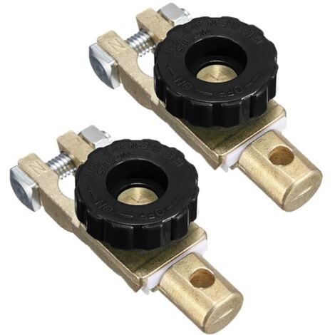 2Pcs 12V 24V Battery Cut Off Kill Switch Car Battery Terminal Disconnect Isolator Terminal with Black Button for Car Truck Boat (1/5)
