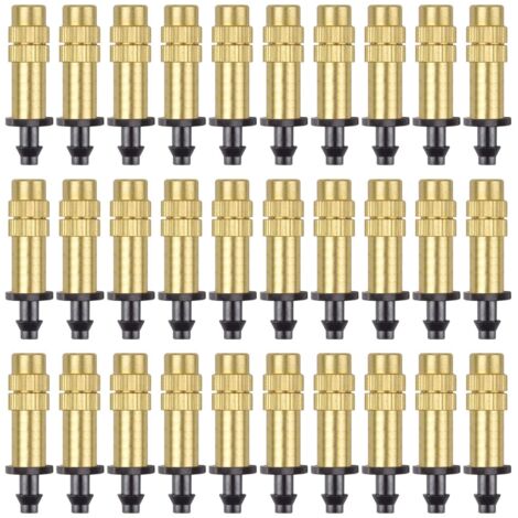 30Pcs Adjustable Copper Atomizing Nozzle Drip Irrigation Sprayer 4/7mm Atomization Micro Sprinkler Irrigation Equipment Cooling Garden Greenhouse Vegetables (1/5)