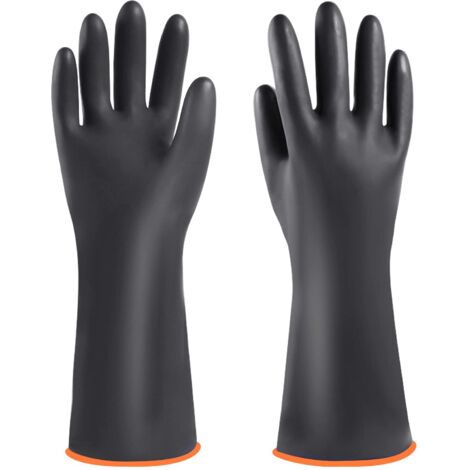 Industrial Rubber Gloves, Heavy Duty Long Lasting Acid and Alkali Gloves, Chemistry Gloves, 35cm Chemical Protection Gloves (1/5)