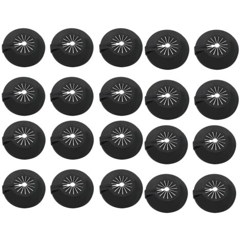 20 Pieces Radiator Pipe Covers, Plastic Pipe Clamps Radiator Pipe Covers Plastic Valve Rosette Heating Pipe Covers, Radiator Rosettes for 8-30 mm Water Pipes (Black)