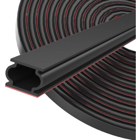 Door Seal, Self Adhesive, 10mm(W) x 8mm(D)/6m(L) for Door Frame, Flexible, Waterproof, Rubber, Black (1/5)