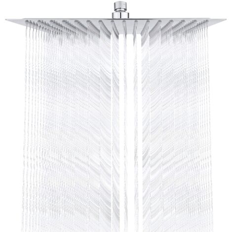 Stainless Steel Shower Head - Water Saving, 30CM Square Shower Head, Universal Rain Shower Head 1/2 Inch Thread, 360° Rotatable, 30° Tiltable, Easy to Install and Clean (1/5)