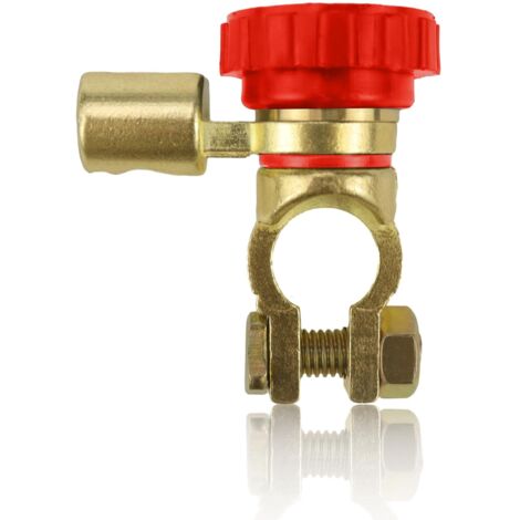 Battery Disconnect Switch 12v Battery Cut Off Switch Universal Zinc Alloy Battery Cut Off Switch for 15.5-17mm Car Battery Head (Red) (1/5)