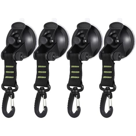 Pieces Suction Cup Anchor with Tie Down Hook Fixing, Suction Cup Car Hook, Car Side Tents Camping Tarp Accessory, for Car Boat Camping Tent Luggage (Green) (1/5)
