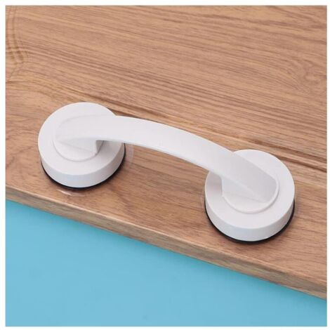 Suction Cup Glass Mirror Door Handle, Refrigerator Drawer Bathroom Suction Wall Handrail, Bathtub Shower Handle, Kitchen Drawer Suction Cup Cabinet Handle (White)