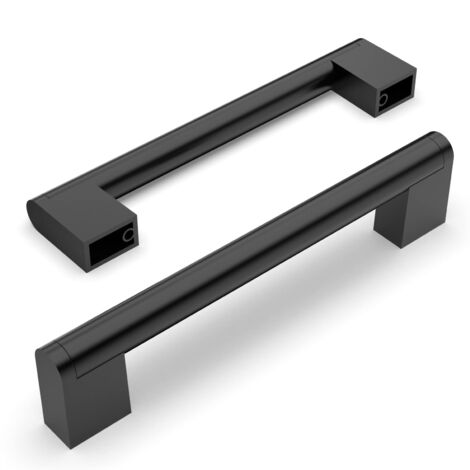 5 Pieces Black Stainless Steel Kitchen Cabinet Pulls 128mm Center Distance for Cabinet Door Kitchen Door Handles (1/5)