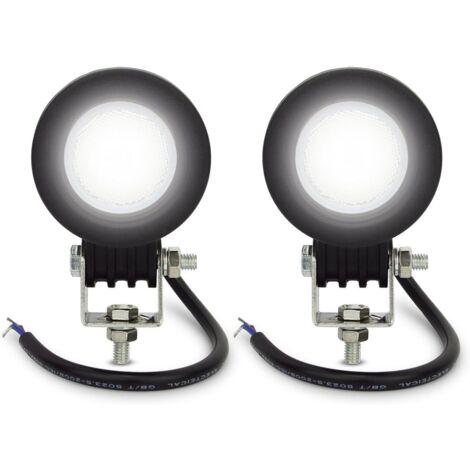 10W Motorcycle LED Headlight Motorcycle Additional Lights, 12V LED Floodlight Work Light, Additional Fog Lights for Off-Road ATV Motorcycle with Mounting Bracket 6500K, 2PCS (1/5)