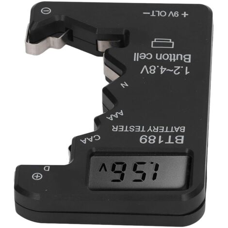 Battery Tester Checker, LCD Digital Display Battery Tester for AA AAA 6F22 9V 1.5V (Black) (1/5)