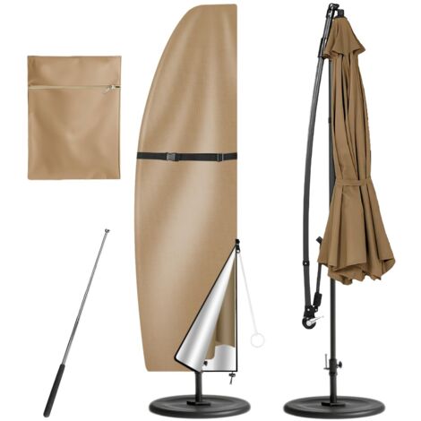 Oxford Cantilever Parasol Cover, 210D Oxford Waterproof UV Resistant Weatherproof with Storage Bag for Patio Garden Outdoor (205×25/57/48cm)