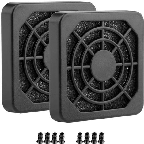 Slot cover with screws and fan cover with ultra-fine dust filter (2 filter boxes 40 x 40 mm, black) (1/4)