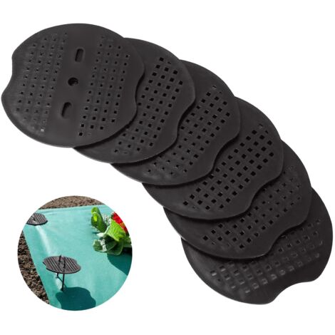 200pcs Washer for Ground Stake, Plastic Ground Anchor Gaskets, 3 Holes Fixing Washer for Farm, Mulching, Wire Mesh and Netting, Lawn Cover, Tent (Black) (1/5)