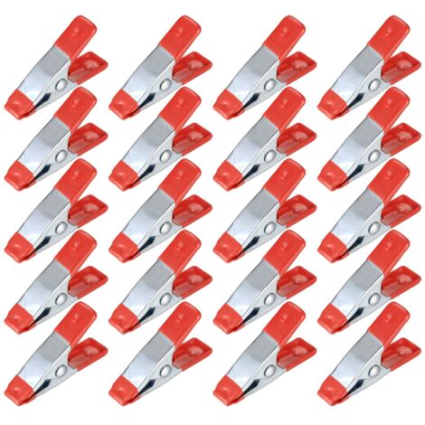 20 Pieces Metal Spring Clamps, Model Making Tweezers, Metal Spring Clamps, Clothespins Grip Holder for Tarpaulin, Camping, Woodworking, Modeling Tool - 2 Inch (1/5)