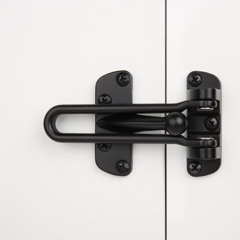 Home Security Door Lock, Swing Bar, Anti-Theft Protection Latch for Front and Interior Door (Black) (1/5)