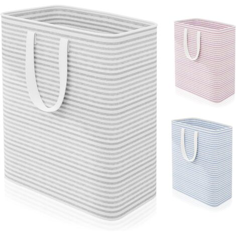 80L Large Foldable Laundry Basket, Freestanding Waterproof Laundry Hamper, Reinforced Handles, Laundry Bin for Clothes, Towels, Toys and Blankets, Grey (1/5)