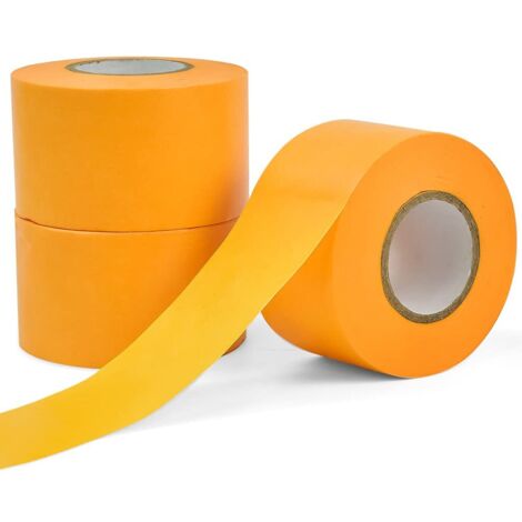 50mm50m Paint Masking Tape - 3 PCS - Orange - Moisture Resistant - No Sticky Residue - For Painting, Watercolor, Bodywork (1/5)