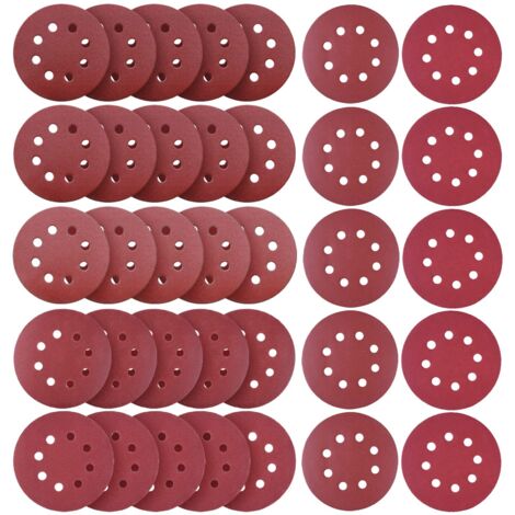 35 Pieces 125mm Sanding Discs Sandpaper 320/400/800/1000/1200/1500/2000 Grit for Sanding/Polishing/Rust Removal for 8 Hole Random Orbital Sander (1/5)