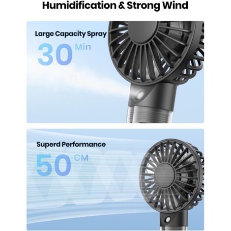 Portable Misting Fan - Rechargeable Personal Handheld Fan with 32ml Water Tank Mini Handheld Cooling Fan for Travel, Outdoor, Makeup, Camping,