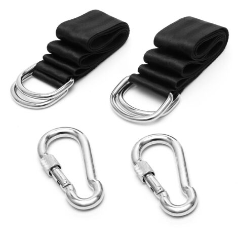 Pieces Tree Swing Strap with Carabiner, Swing Hanging Kit, Straps and Clamps for Hammock Swing Seat (3m)