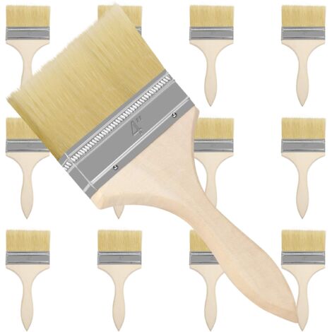 Wall Painting Brushes (Set of 12) Brush Width 101.6 mm Total Size 21.5 cm - Professional Flat Paint Brush Perfect for Painting on Chips, Silicone, Gesso, Stains, Varnishes, Glues (1/5)