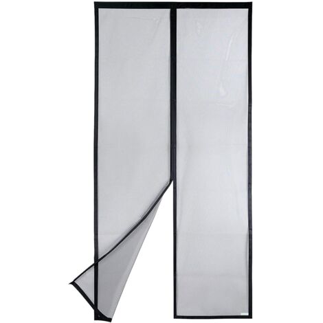 Magnetic Screen Door - Heavy Duty Mesh, Top to Bottom Magnetic Seal, Automatic Closing, Keep Fresh Air In (120x220, Black)