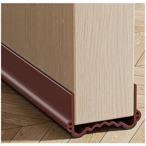 100cm Insulated Door Bottom, Anti-Cold Door Draught Excluder, Anti-Noise Door Seal, Thermal Soundproof Sealing Strip Protects Against Drafts and Insects (Brown, Width 3.5-5.5 cm) (1/5)