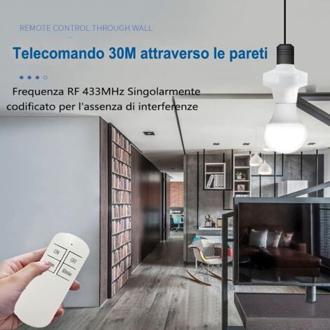 Led Remote Control Socket Wireless Remote Control Lamp Socket E27 Bulb Base, Wireless Switch Kit ...