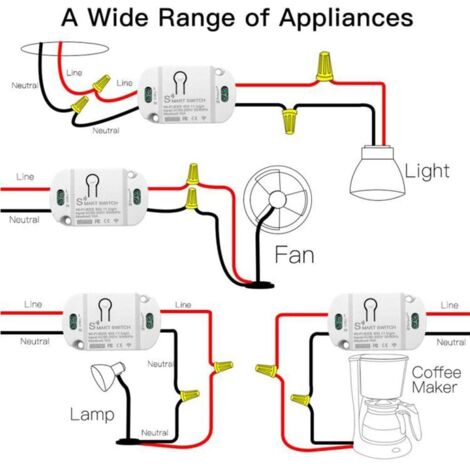 Tuya WiFi Smart Light Switch, WiFi Smart Switch, 10A DIY Smart Switch Compatible with Alexa, Google Home(2 pack)