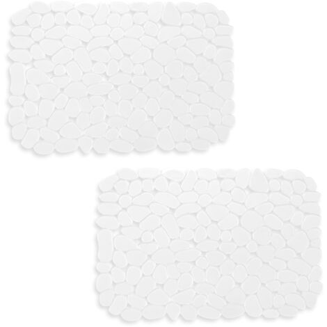 Set of 2 Kitchen Sink Mats, 40 x 30 cm, DIY Sink Mat for Kitchen Sink, Easy Draining Sink Mat for Dishes, Glassware, Vegetables. Transparent (1/5)