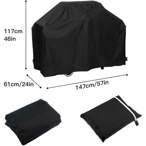 Barbecue Cover, Barbecue Protective BBQ Tarpaulin, Grill Cover Anti-Wind/Anti-UV/Anti-Water/Anti-Humidity/Anti-Dust 147x61x117cm