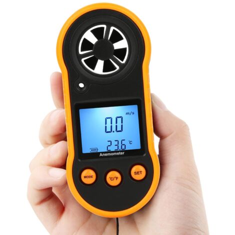 Digital Wind Speed Anemometer, Wind Gauges Air Flow Velocity Meter for Measuring Wind Temperature Speed, Wind Meter Thermometer Gauge
