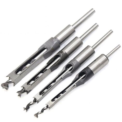 Pcs Square Hole Chisel Set, Square Hole Drill Bit, Woodworking Tool Set (1/4-1/2-5/16-3/8 inch)