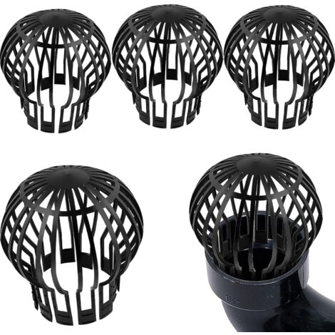 Pack of 4 Gutter Guards Gutter Protectors 14.5  12.5cm (diameter x height), black, plastic