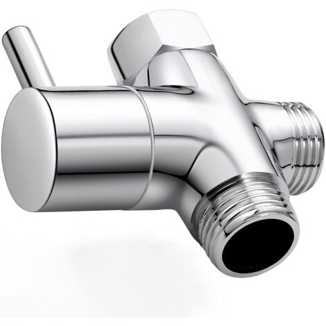 Tinor – Brass shower valve with T-adapter – 3-way diverter valve G1/2" – Leak-proof design – Solid brass construction – Chrome plating for kitchen and bathroom (1/5)